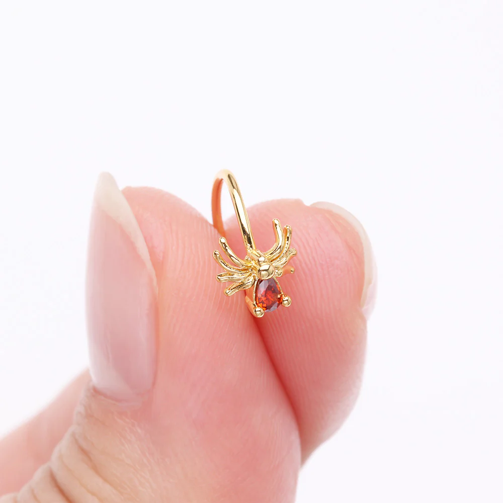 Golden Spider Sparkle Bendable Hoop Ring - Image 3