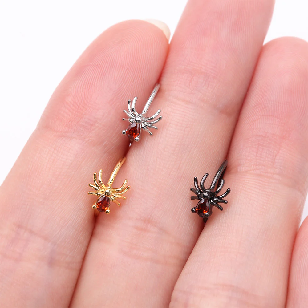Golden Spider Sparkle Bendable Hoop Ring - Image 4