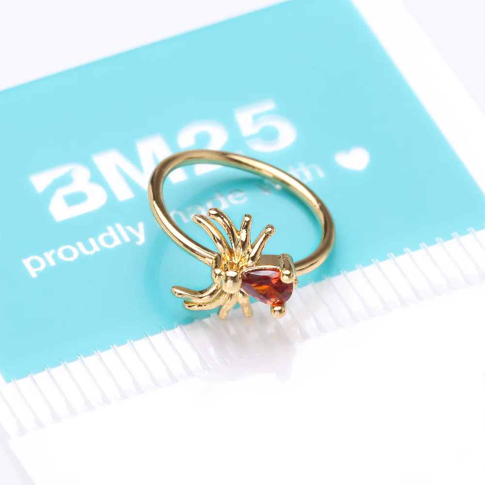 Golden Spider Sparkle Bendable Hoop Ring - Image 5