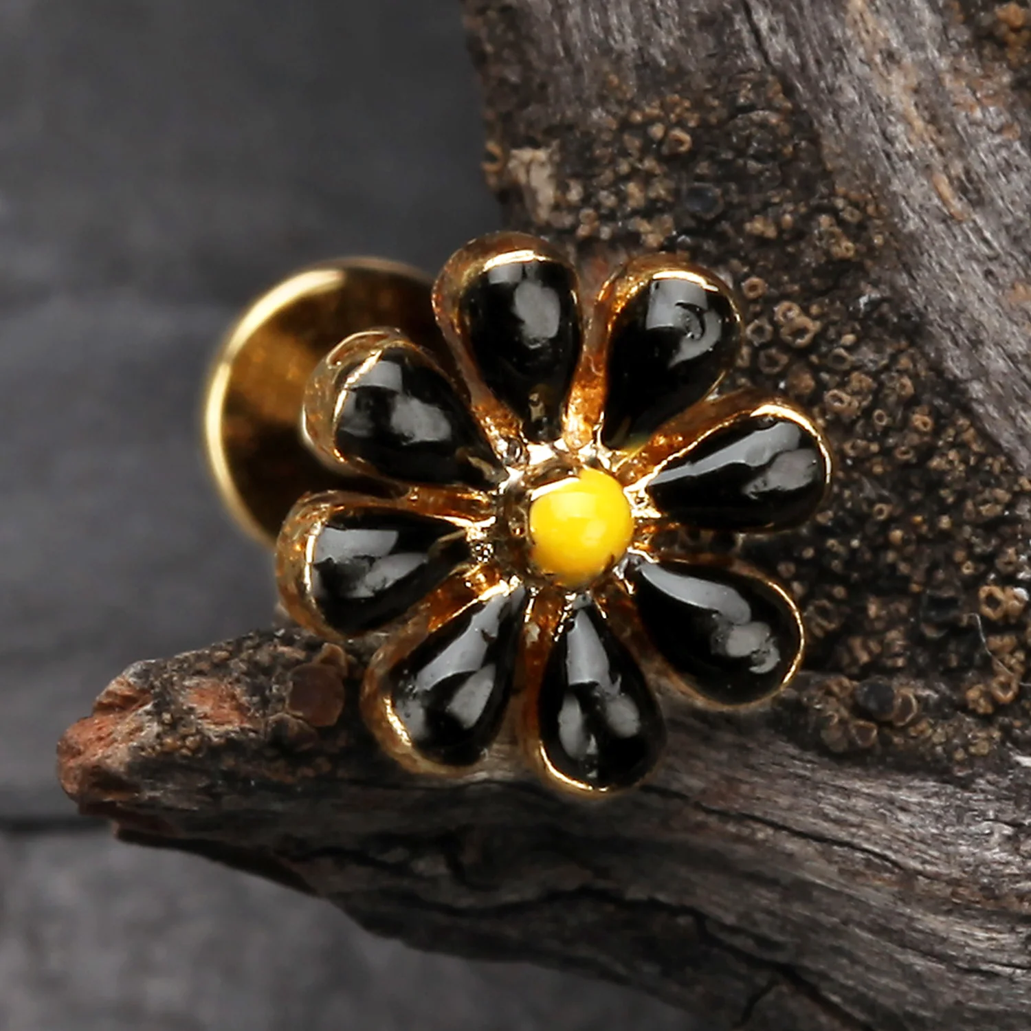 Golden Spring Blossom Flower Top Steel Labret - Image 2