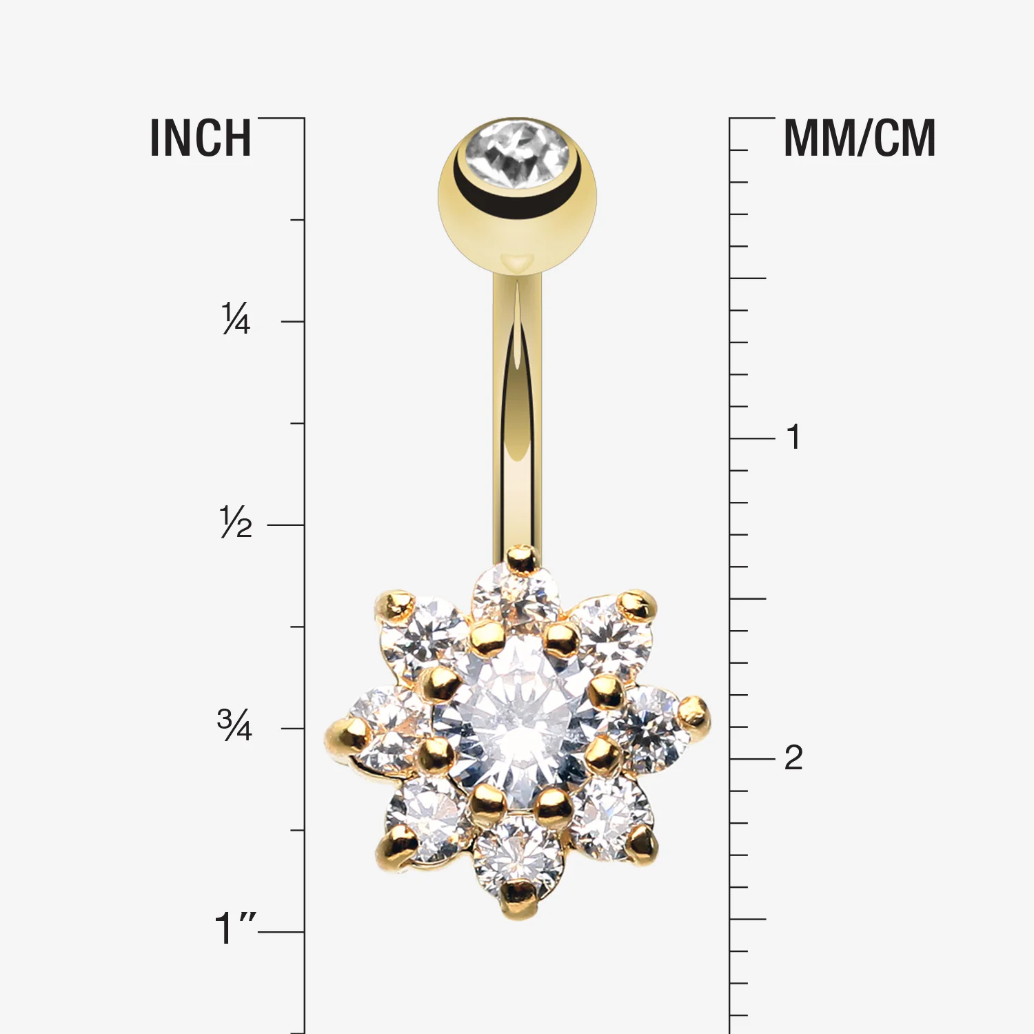 Golden Spring Flower Belly Button Ring - Image 2