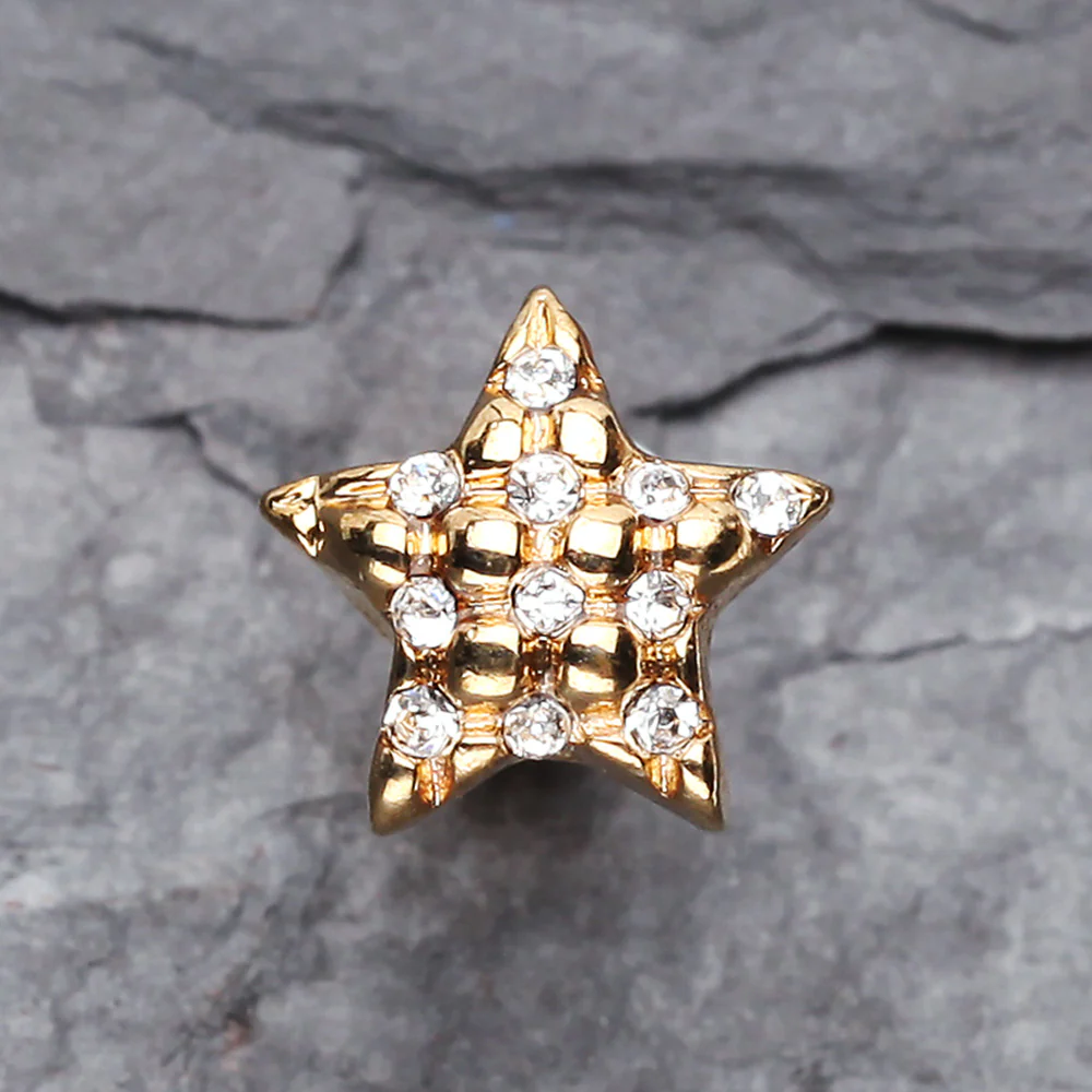 Golden Star Multi-Gem Cartilage Earring - Image 3
