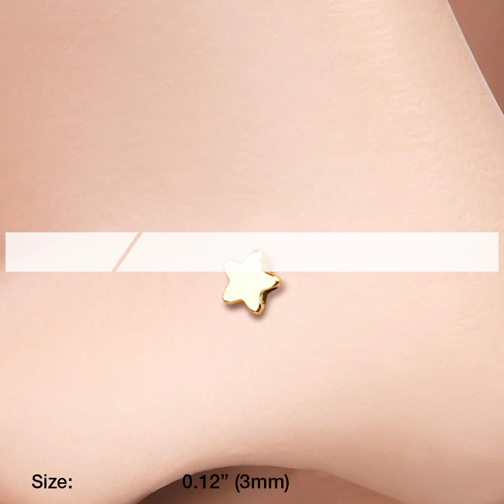 Golden Star Nose Screw Ring - Image 3