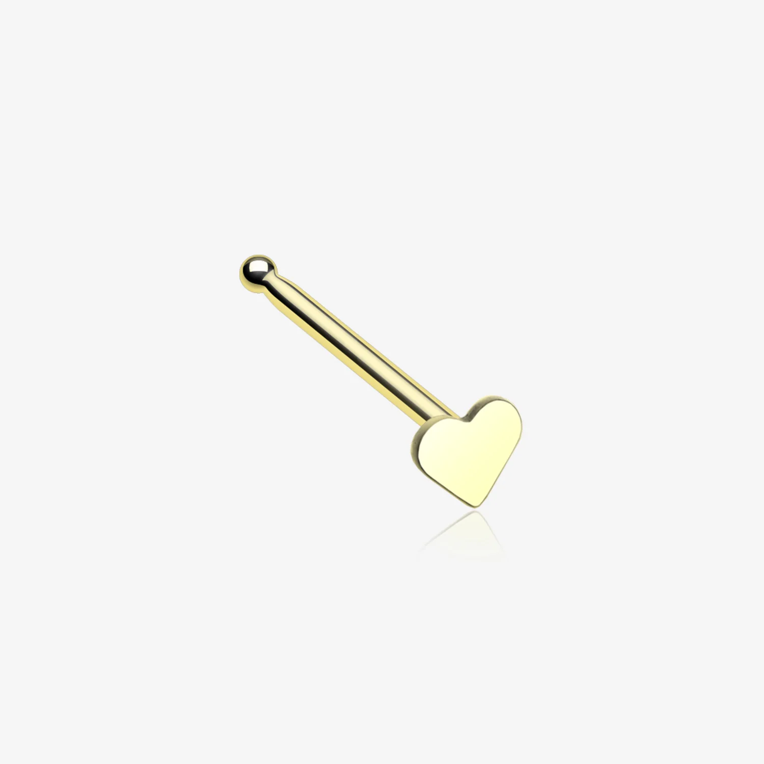 Golden Steel Heart Nose Stud Ring