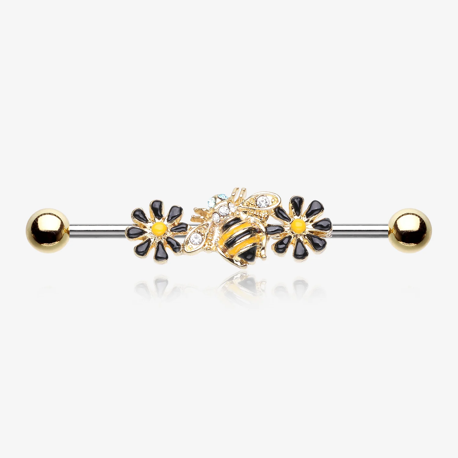 Golden Sweet Daisy Bumble Bee Industrial Barbell