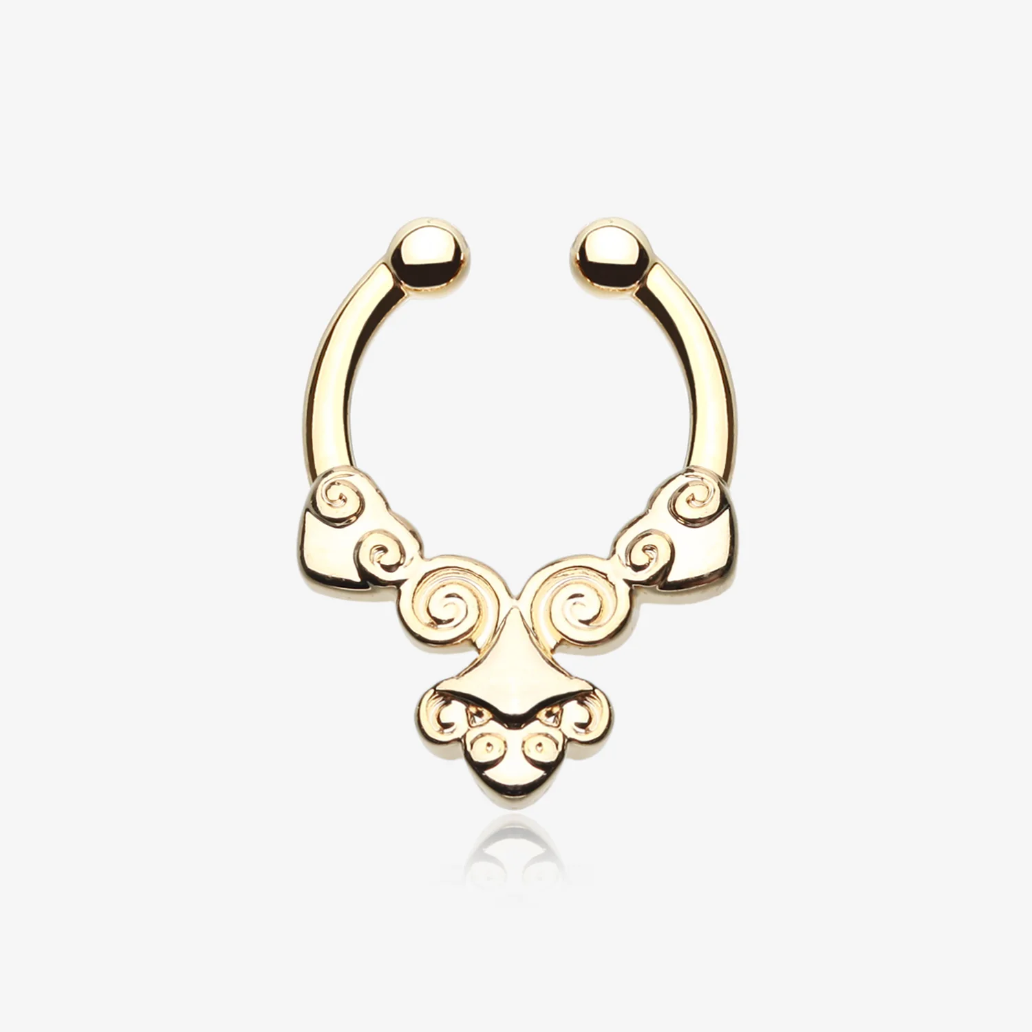 Golden Tribal Laran Fake Septum Clip-On Ring