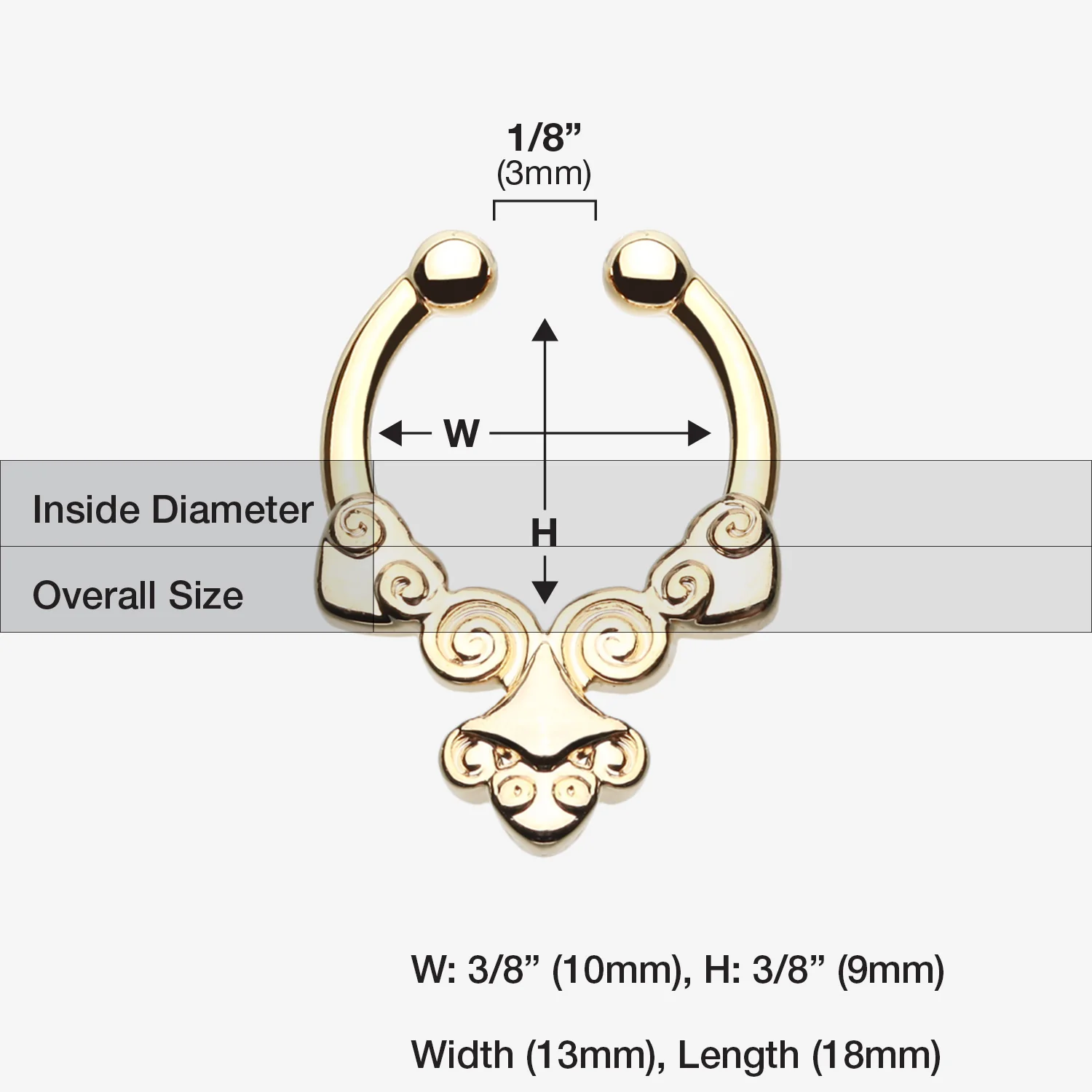 Golden Tribal Laran Fake Septum Clip-On Ring - Image 2
