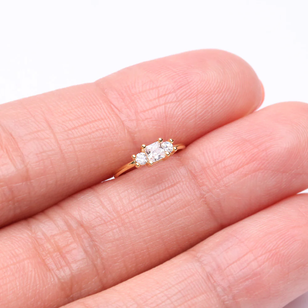 Golden Triple Tiered Sparkle Multi-Gem Bendable Hoop Ring - Image 3