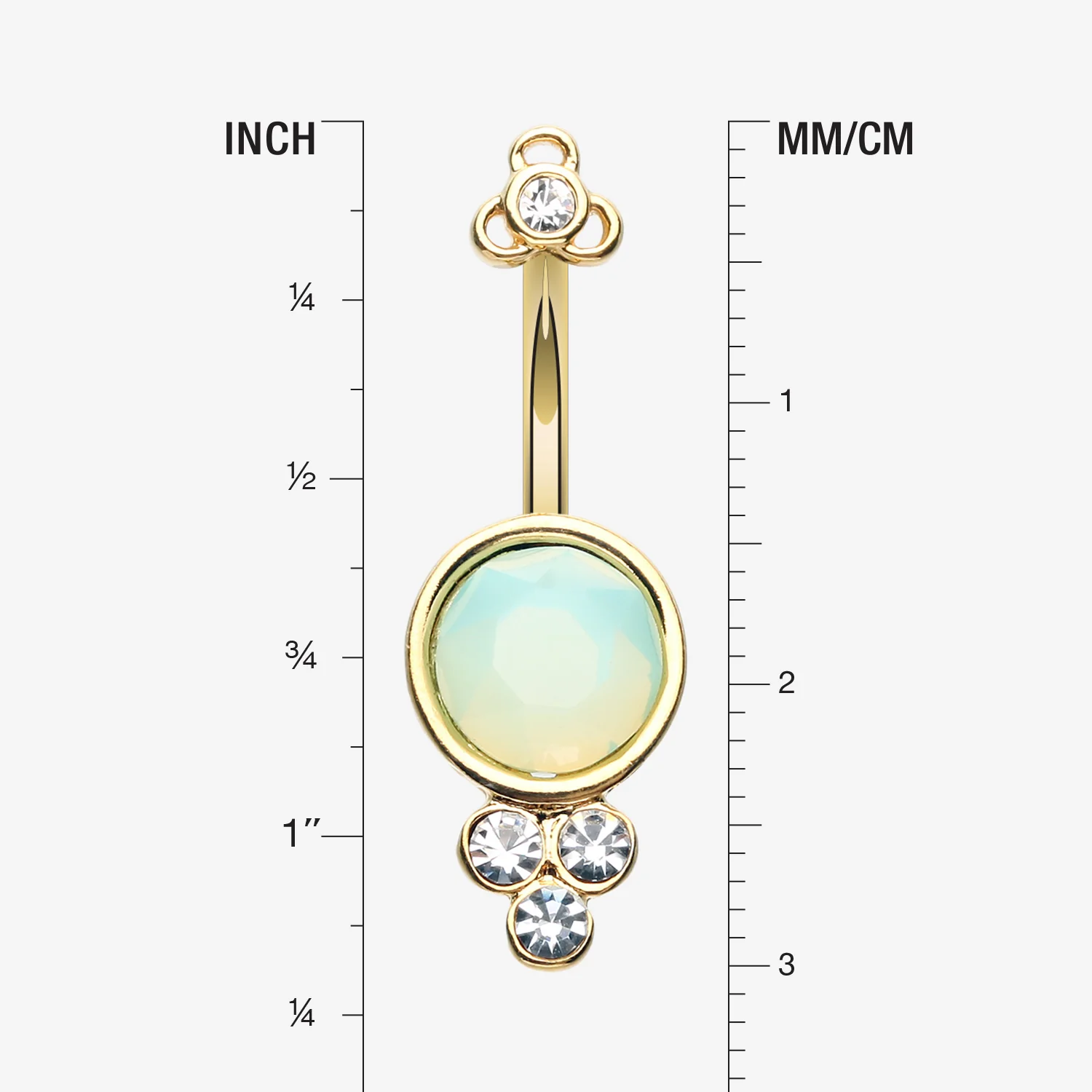 Golden Victorian Opalite Sparkle Belly Button Ring - Image 2