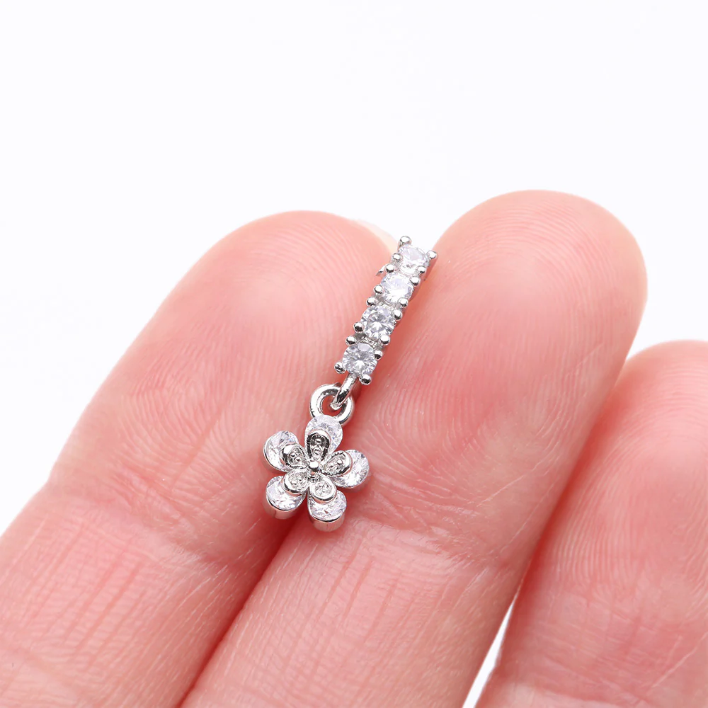 Grand Daisy Flower Sparkle Multi-Gem Lined Bendable Hoop Ring - Image 3