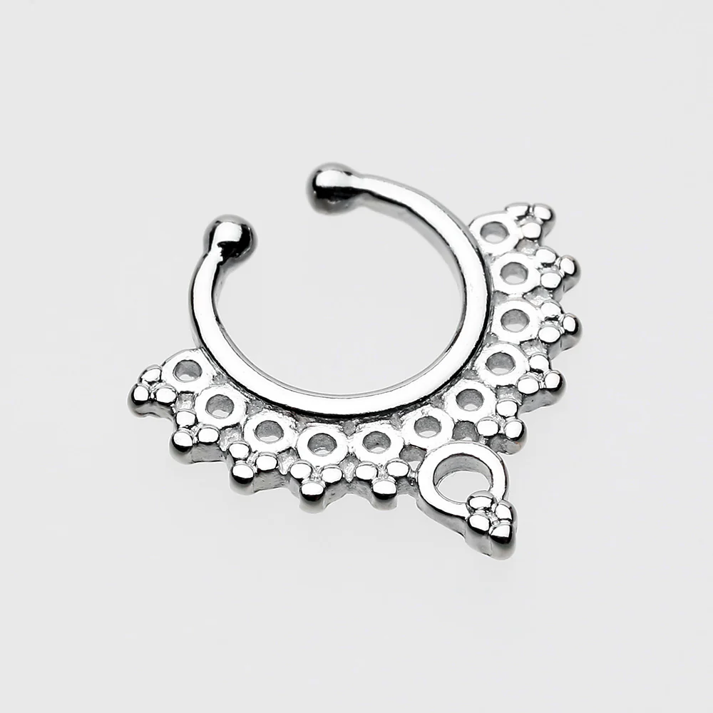 Grand Entice Filigree Fake Septum Clip-On Ring - Image 3