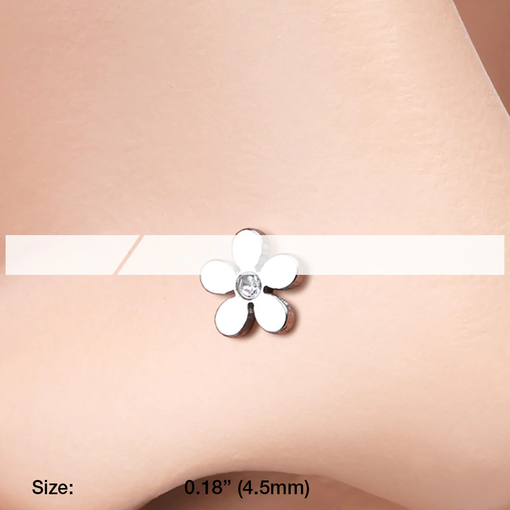 Grand Plumeria L-Shaped Nose Ring - Image 3