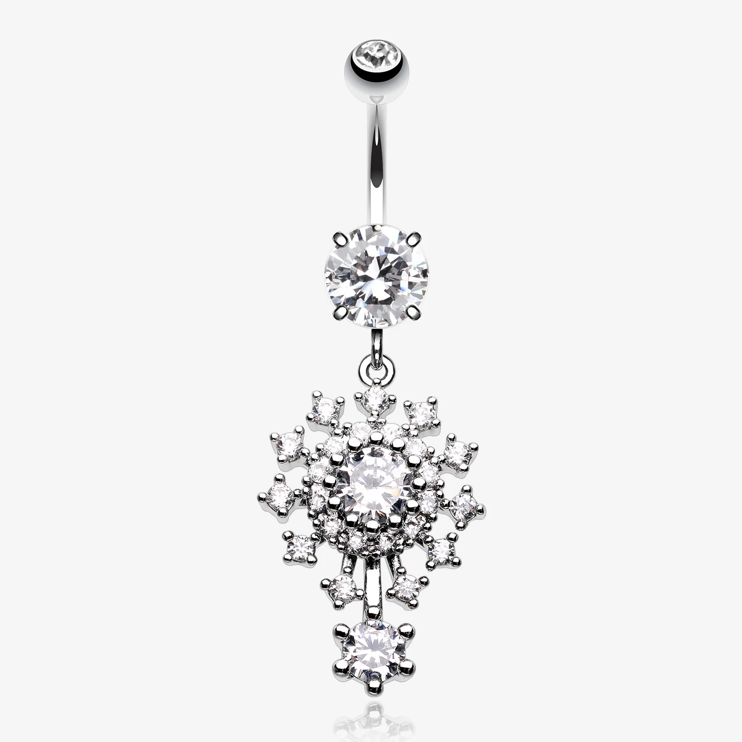 Grand Sparkle Burst Belly Button Ring
