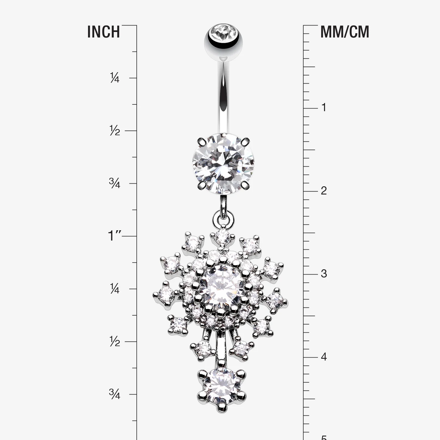 Grand Sparkle Burst Belly Button Ring - Image 2