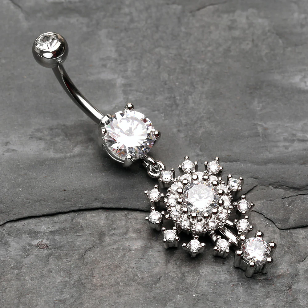 Grand Sparkle Burst Belly Button Ring - Image 3