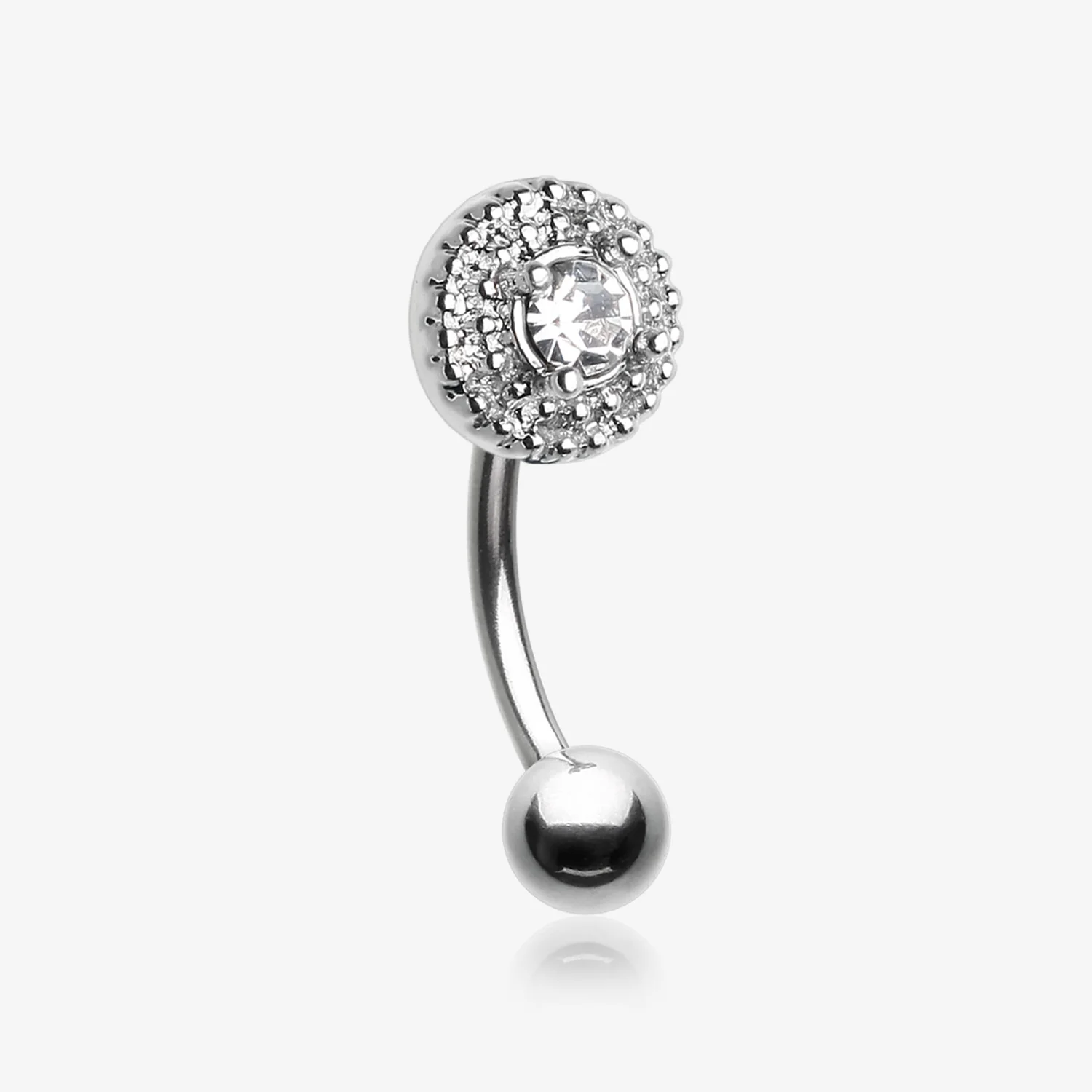 Grand Sparkle Gem Eyebrow Curved Barbell Ring