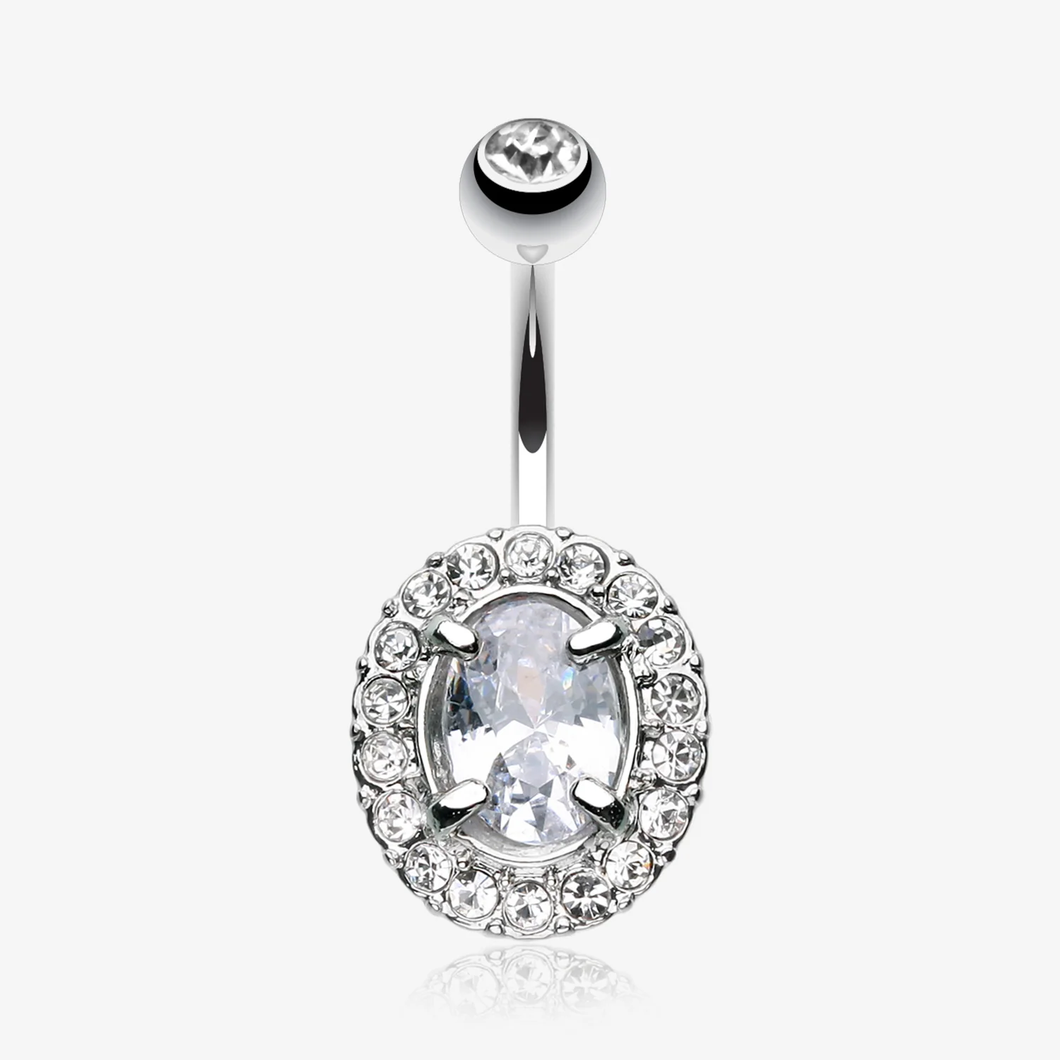 Grand Sparkle Prong Gem Belly Button Ring