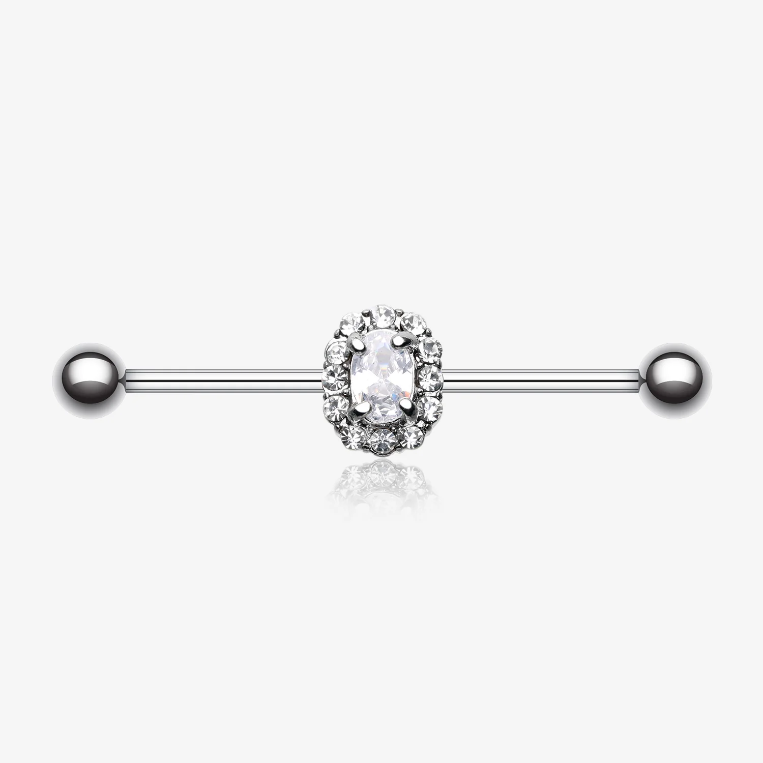 Grand Sparkle Prong Gem Industrial Barbell