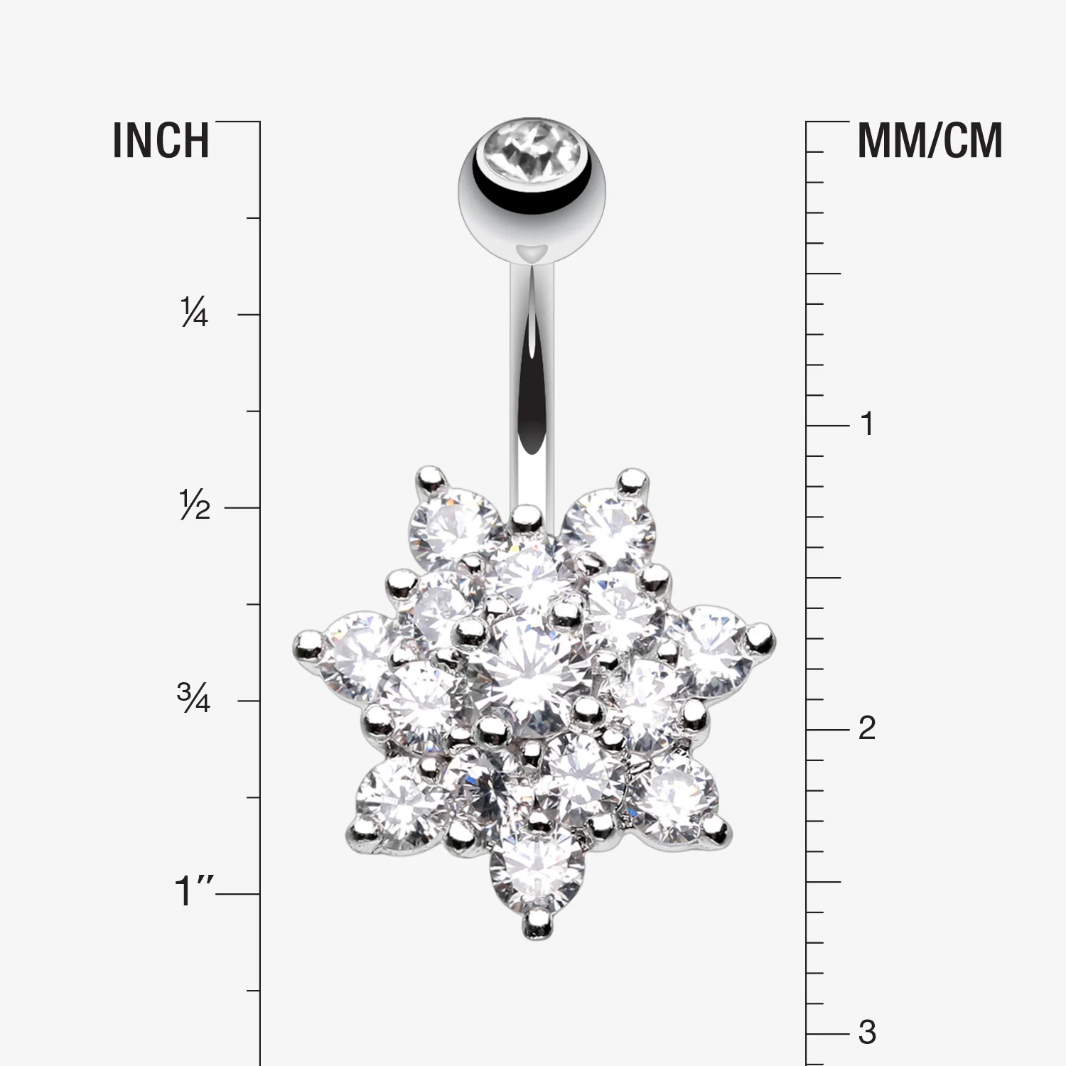 Grand Sparkle Spring Flower Belly Button Ring - Image 2