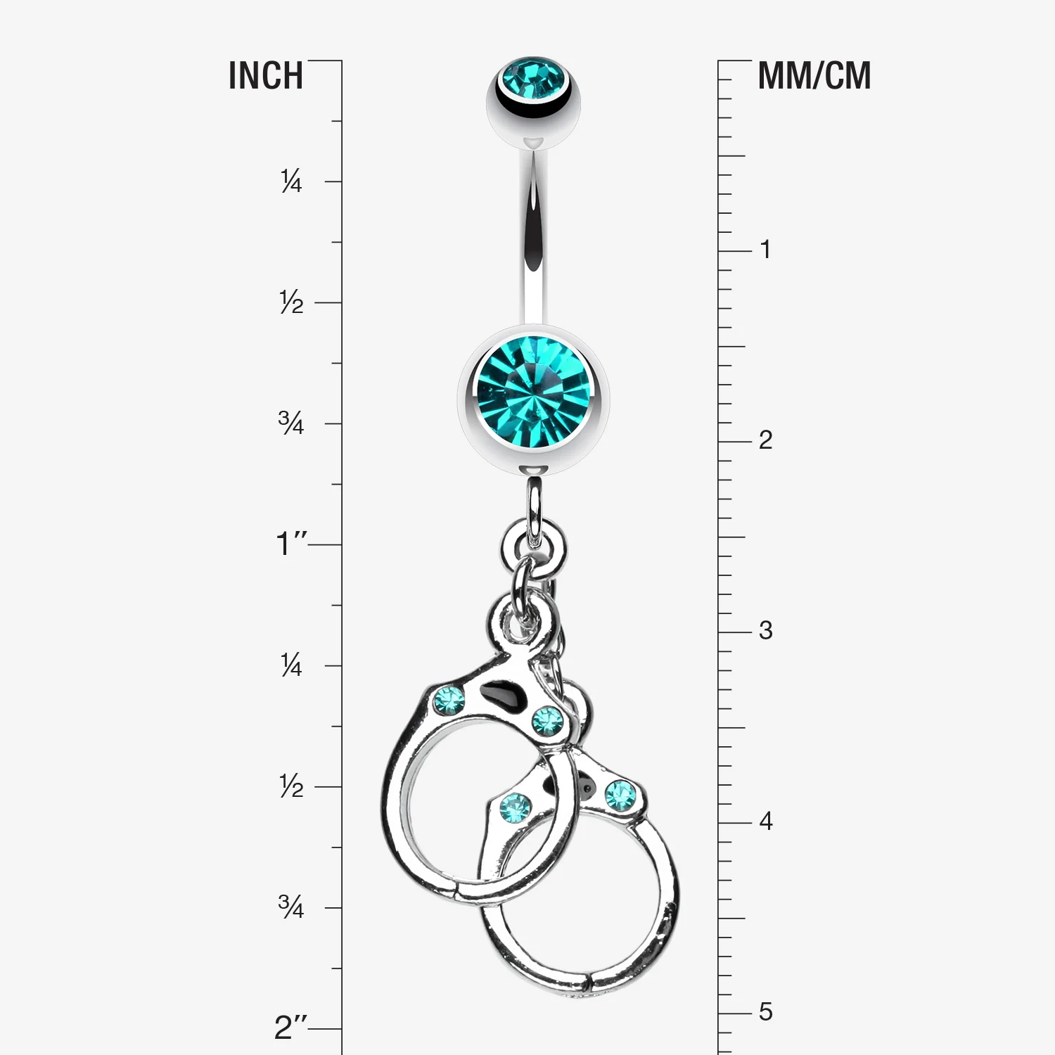 Handcuff Sparkle Belly Ring - Image 2
