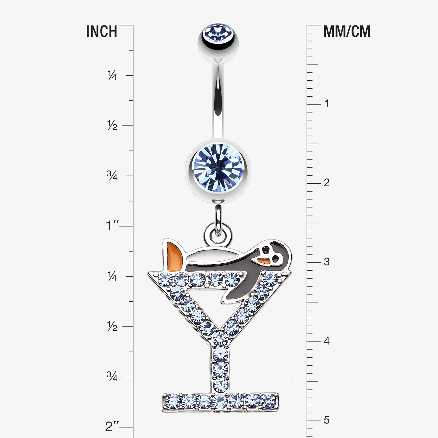 Happy Penguin Hour Martini Belly Button Ring - Image 2
