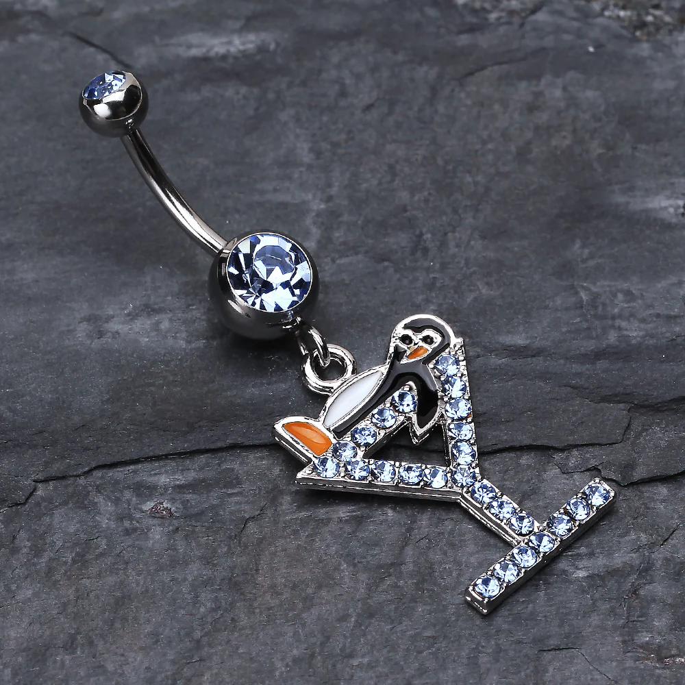 Happy Penguin Hour Martini Belly Button Ring - Image 3