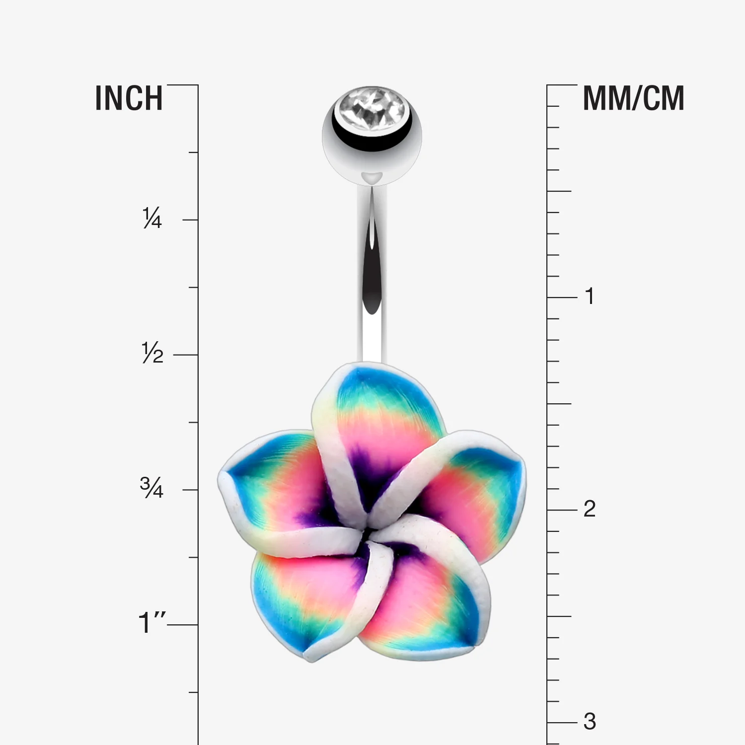 Hawaiian Plumeria Belly Button Ring - Image 2
