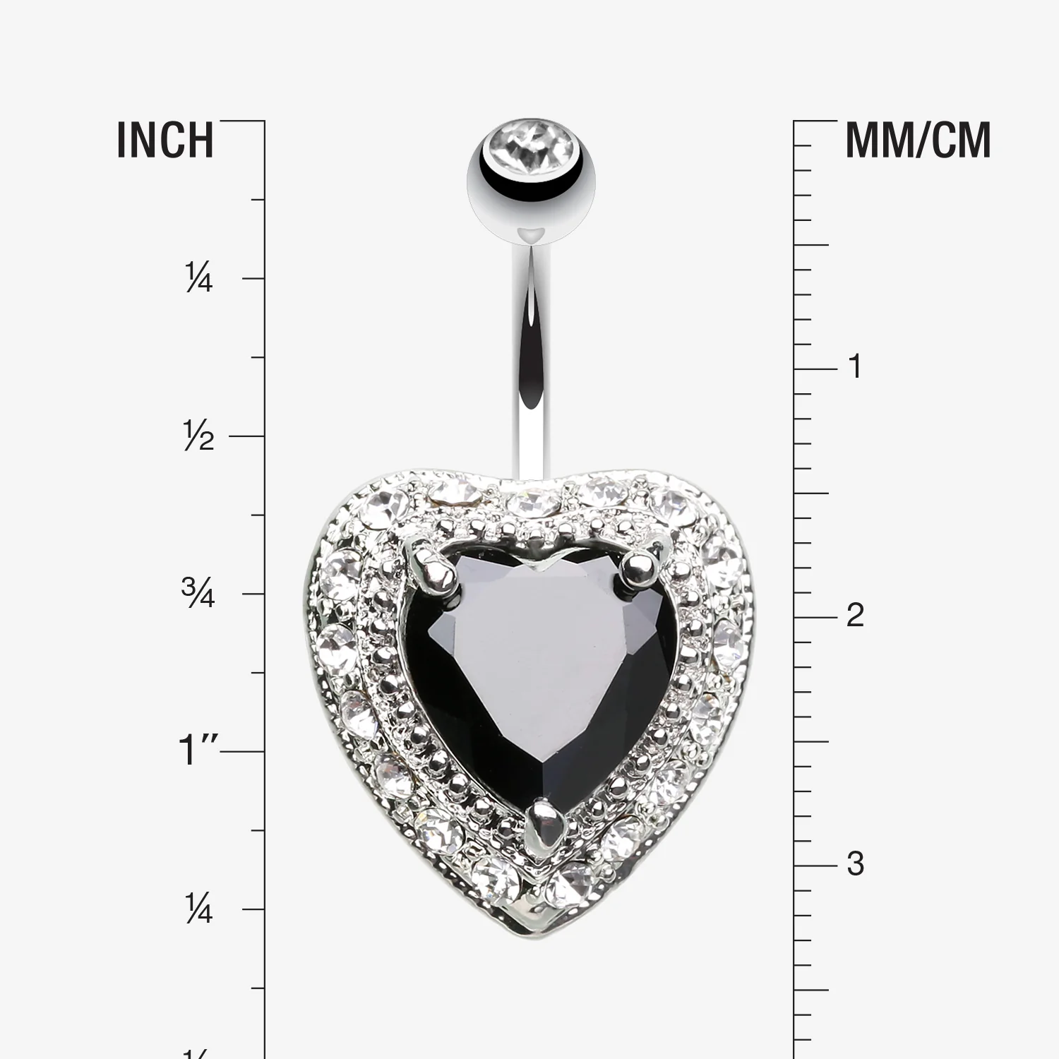 Heart Extravagant Belly Button Ring - Image 2