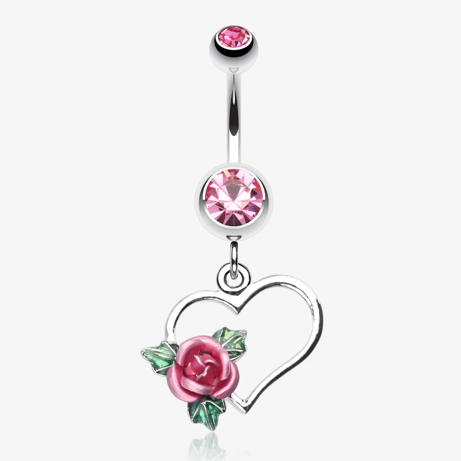 Heart Rose Belly Ring