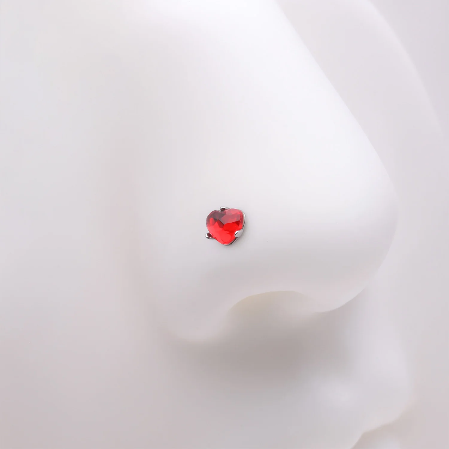 Heart Sparkle Gem L-Shaped Nose Ring - Image 2