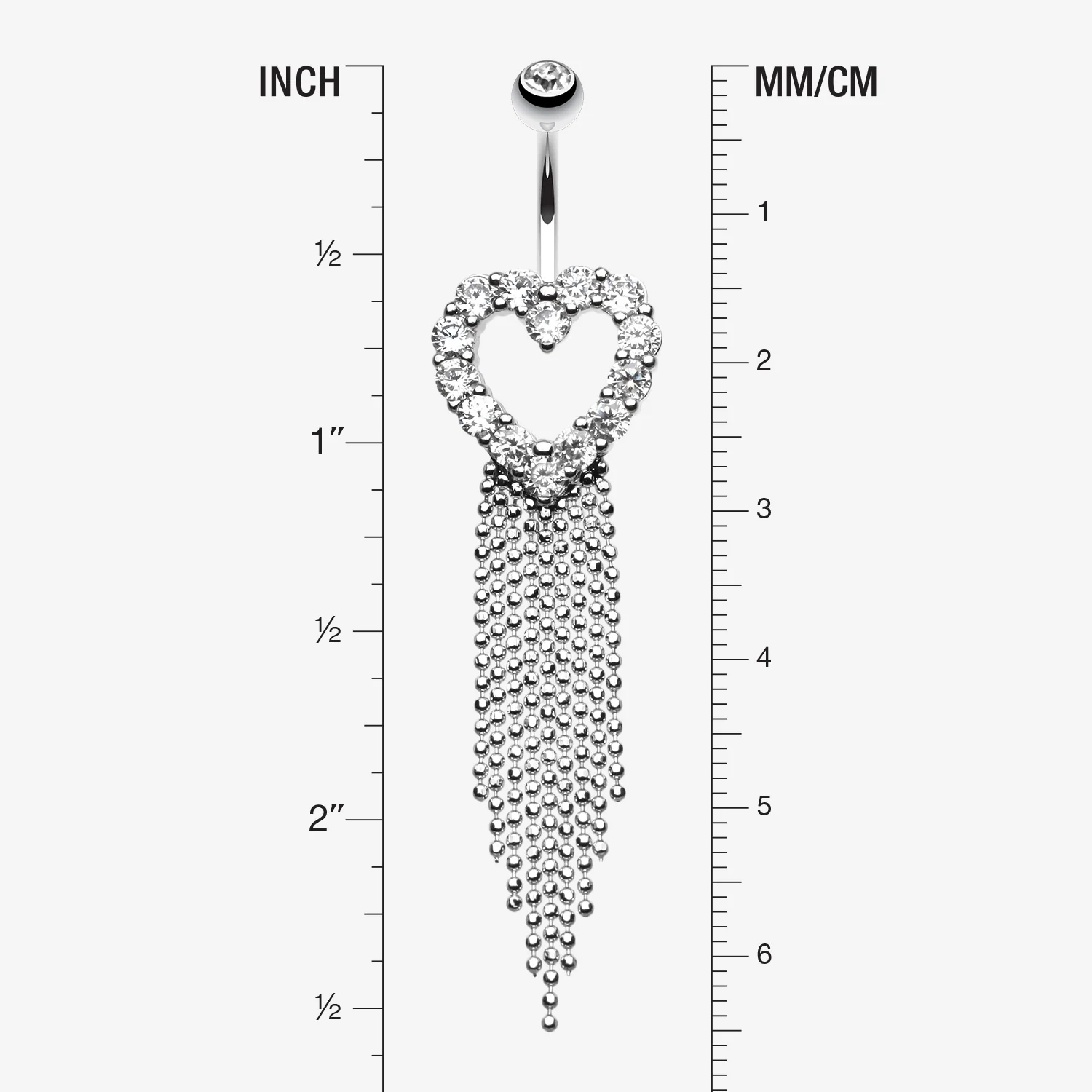 Heart Sparkle Showers Belly Button Ring - Image 2