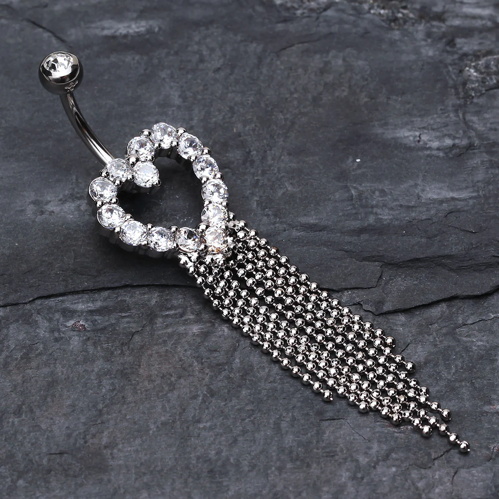 Heart Sparkle Showers Belly Button Ring - Image 3