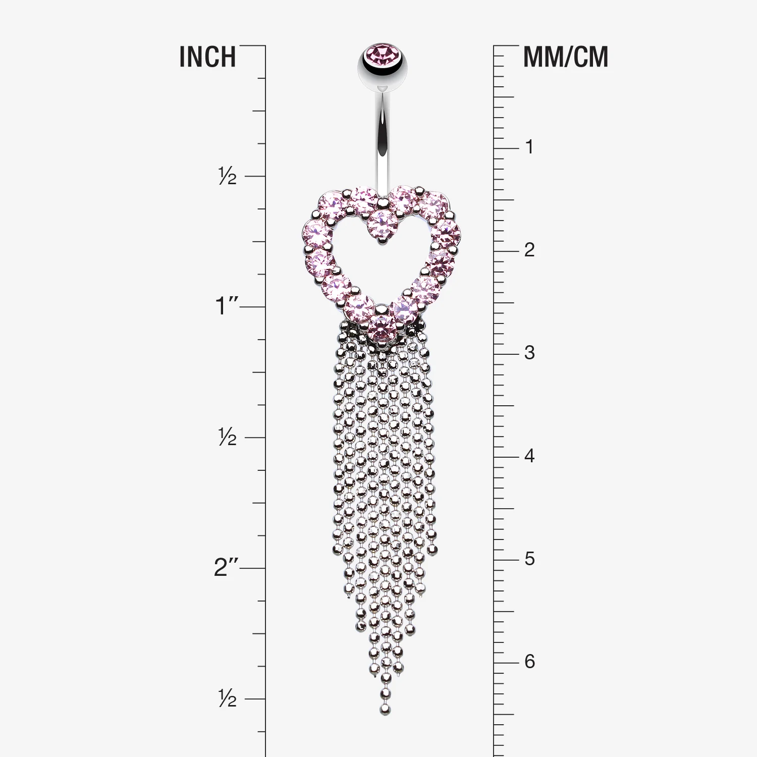 Heart Sparkle Showers Belly Button Ring - Image 2