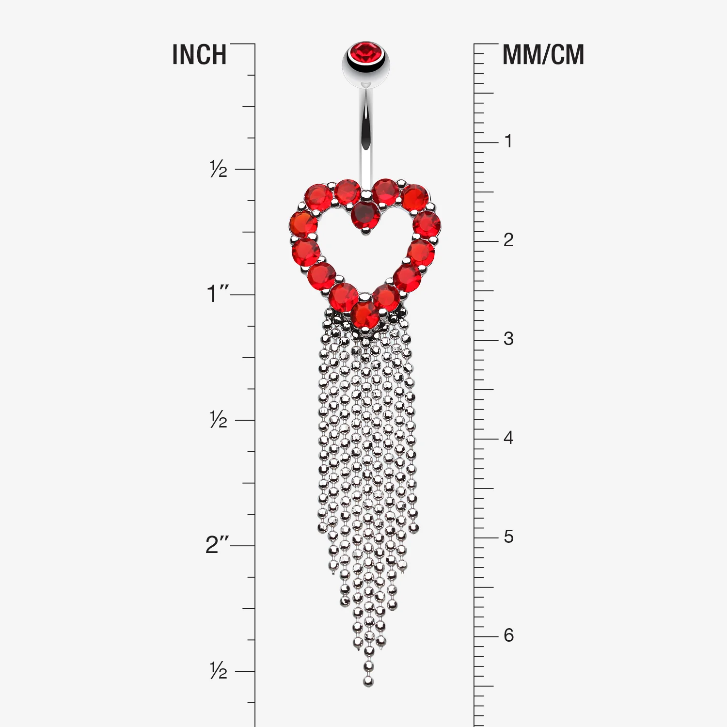 Heart Sparkle Showers Belly Button Ring - Image 2