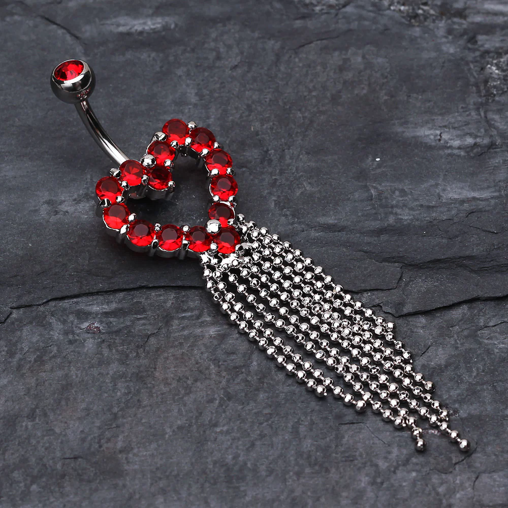 Heart Sparkle Showers Belly Button Ring - Image 3