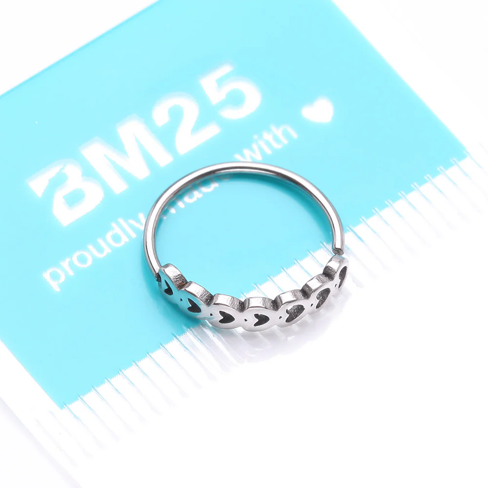 Hollow Heart Infinite Steel Bendable Hoop Ring - Image 4
