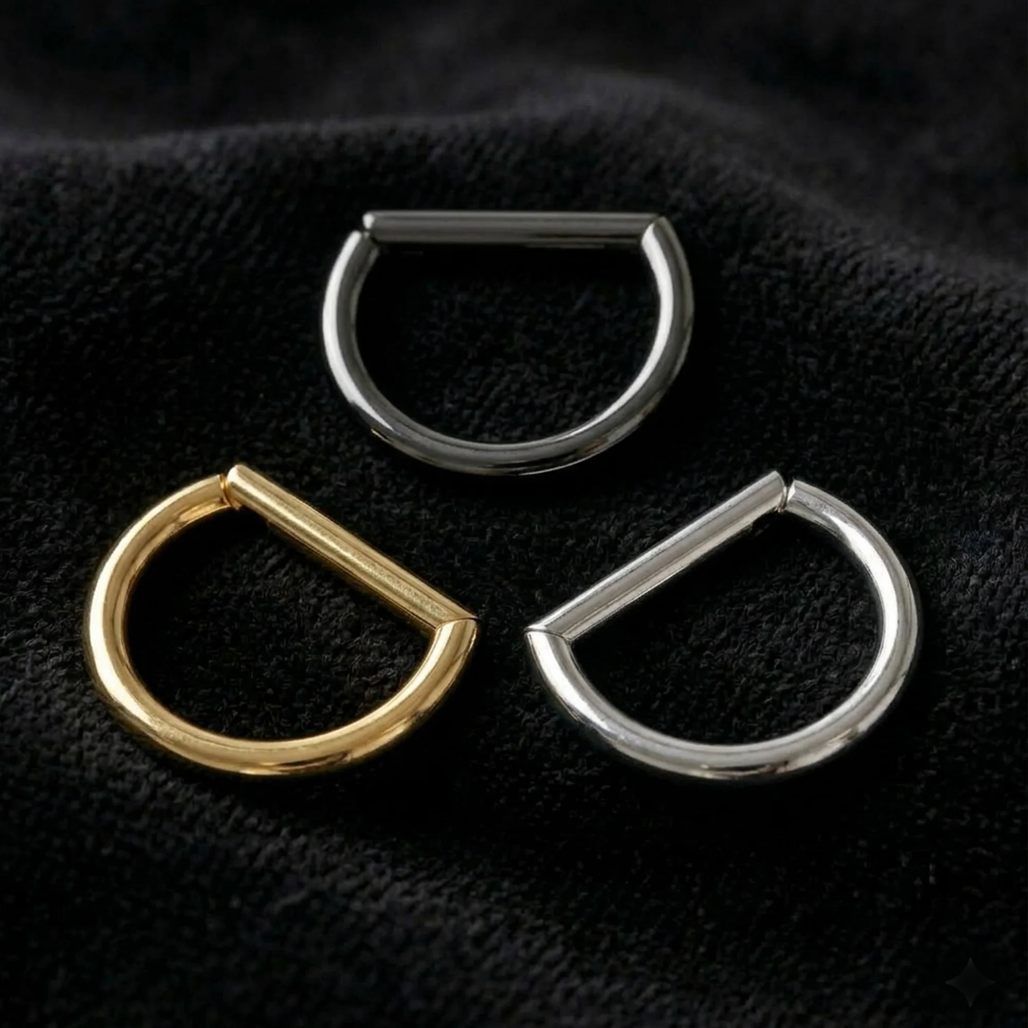 Implant Grade Titanium Basic D Shape Clicker Hoop Ring - Image 4