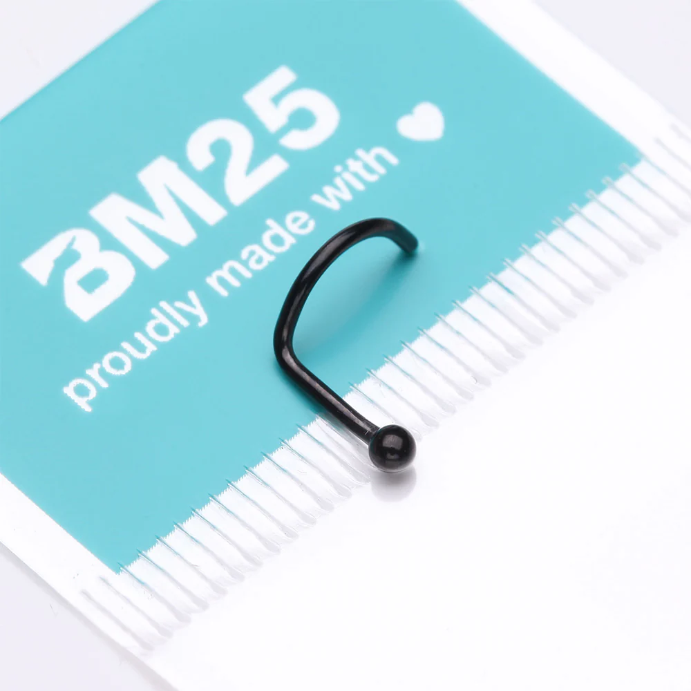 Implant Grade Titanium Blackline Ball Top Nose Screw Ring - Image 4
