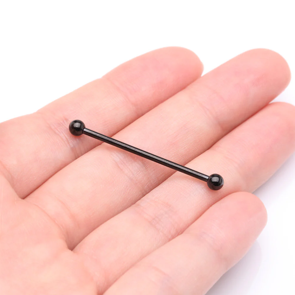 Implant Grade Titanium Blackline Internally Threaded Basic Industrial Barbell - Image 3