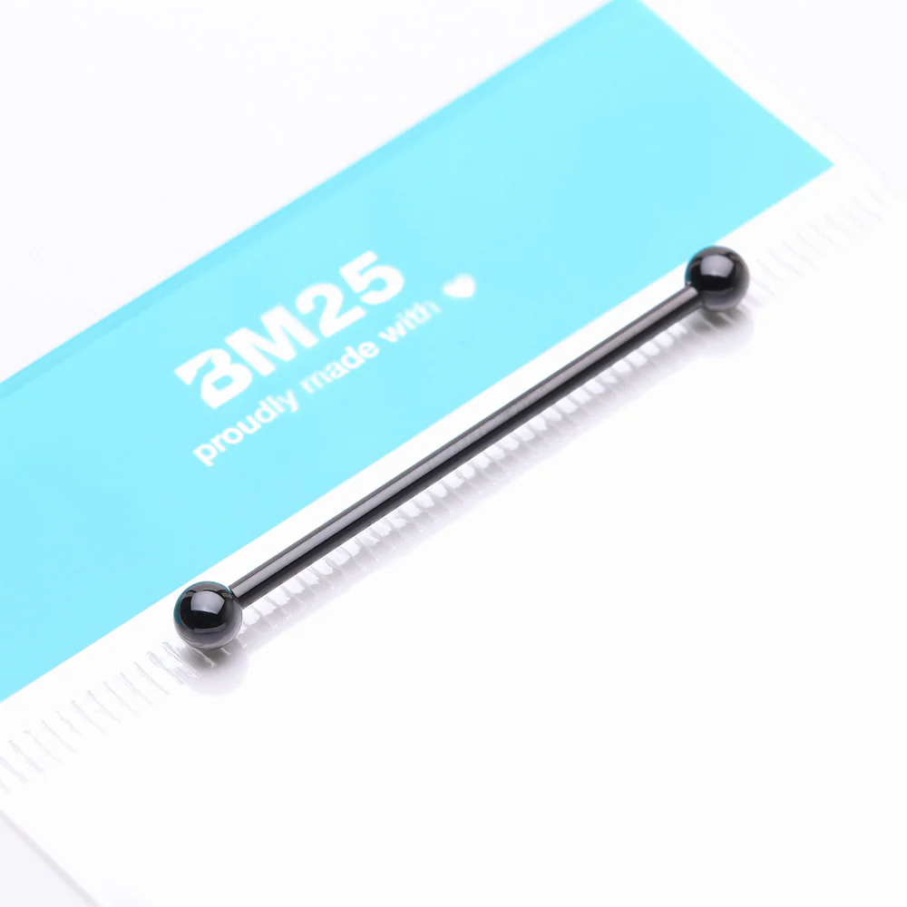 Implant Grade Titanium Blackline Internally Threaded Basic Industrial Barbell - Image 5