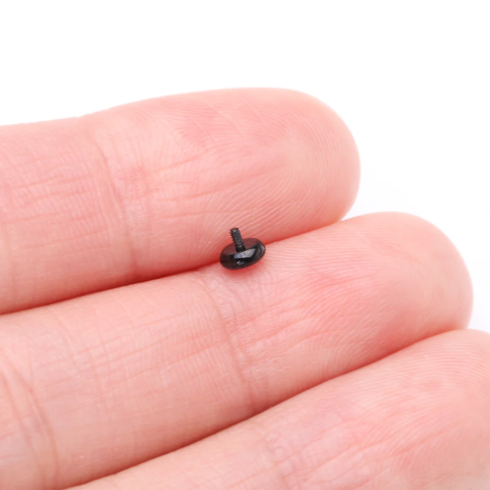 Implant Grade Titanium Blackline Internally Threaded Bezel Set Round Fire Opal Part - Image 4