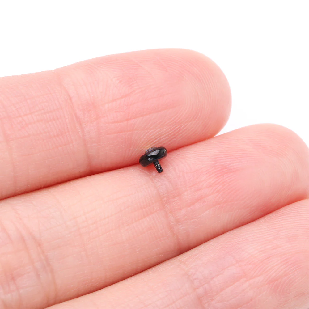 Implant Grade Titanium Blackline Internally Threaded Bezel Set Round Gem Part - Image 4