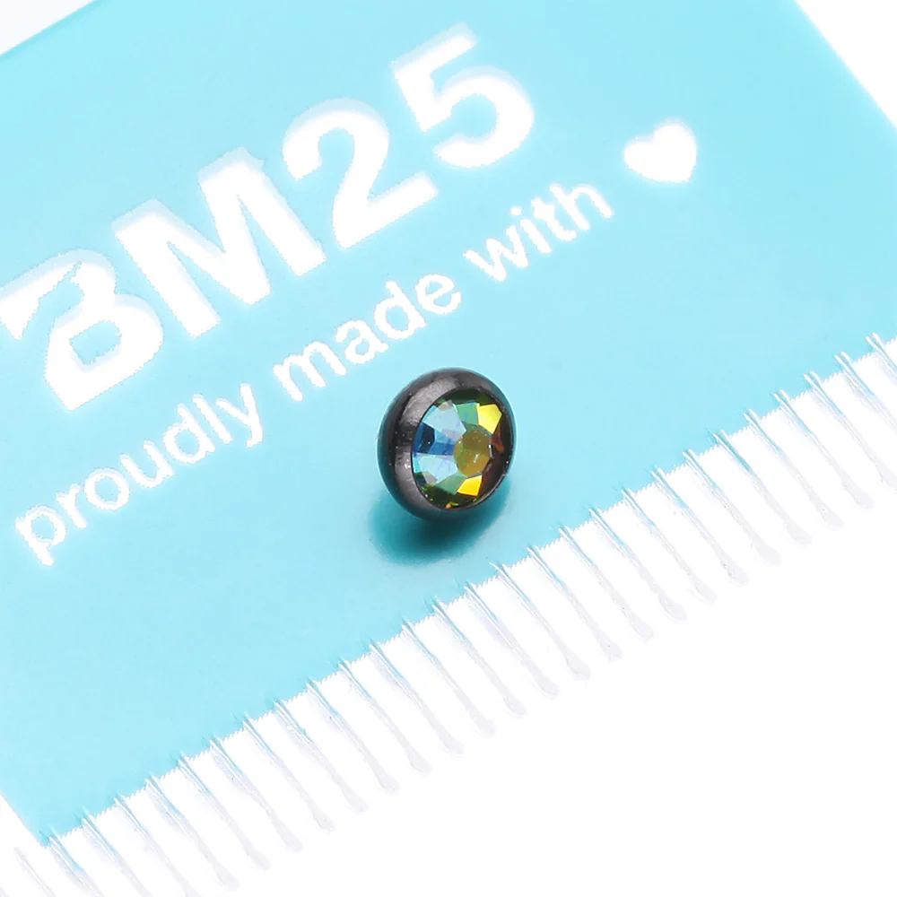 Implant Grade Titanium Blackline Internally Threaded Bezel Set Round Gem Part - Image 5