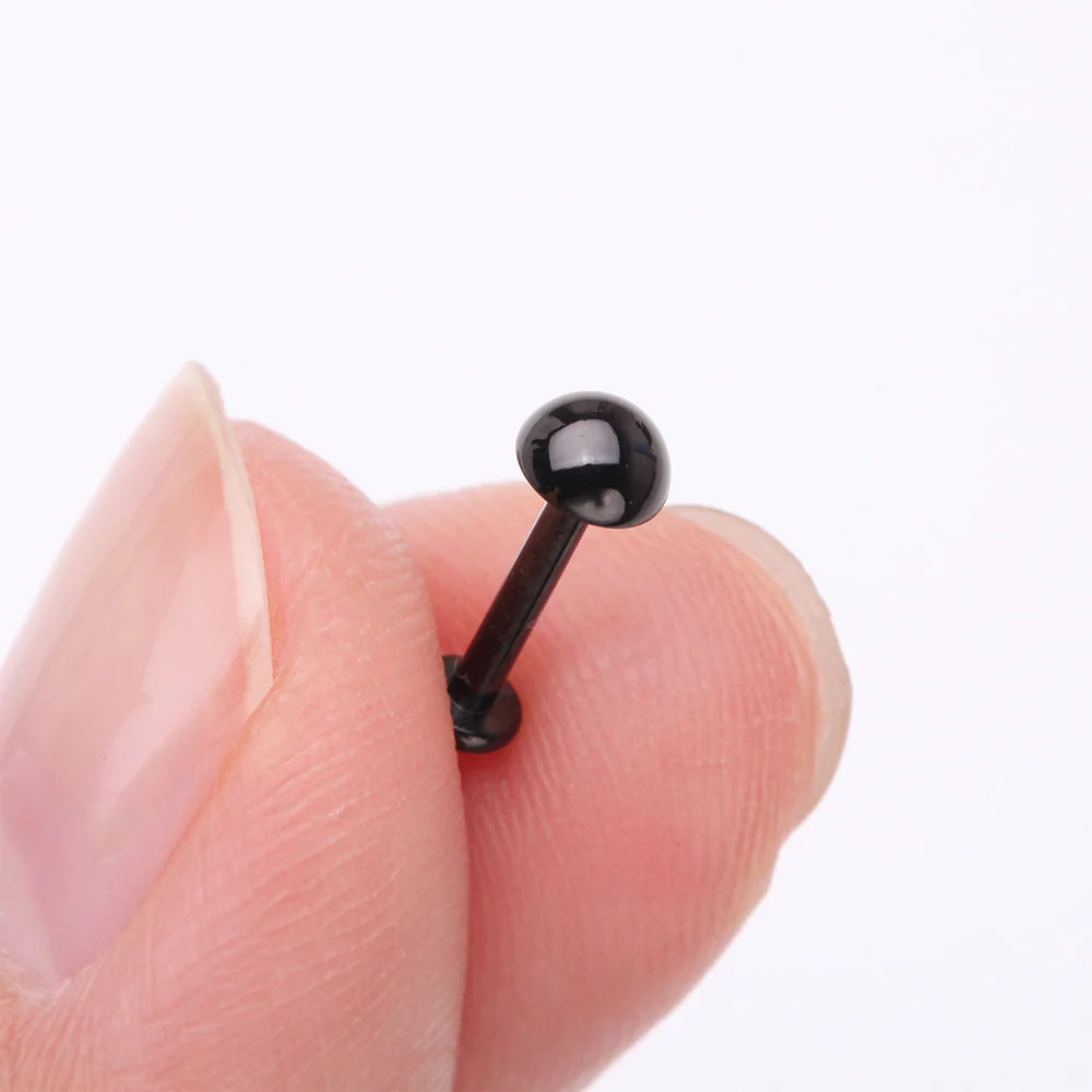 Implant Grade Titanium Blackline Internally Threaded Dome Top Labret - Image 3