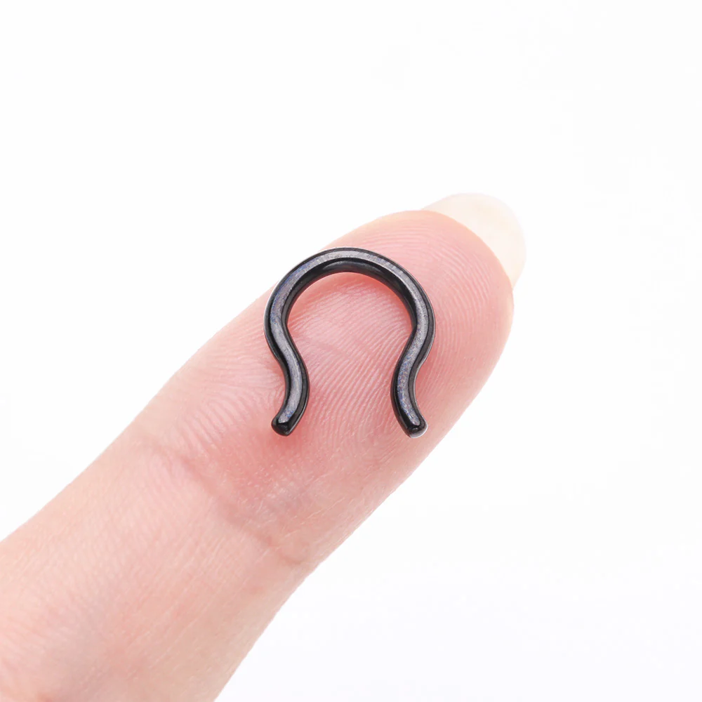 Implant Grade Titanium Blackline PVD Basic Septum Retainer - Image 3