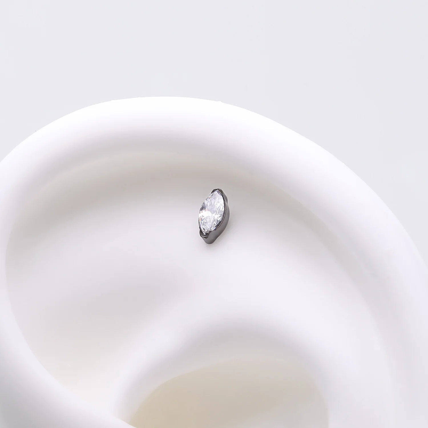 Implant Grade Titanium OneFit Threadless Blackline Elegant Marquise Sparkle Top Part - Image 2