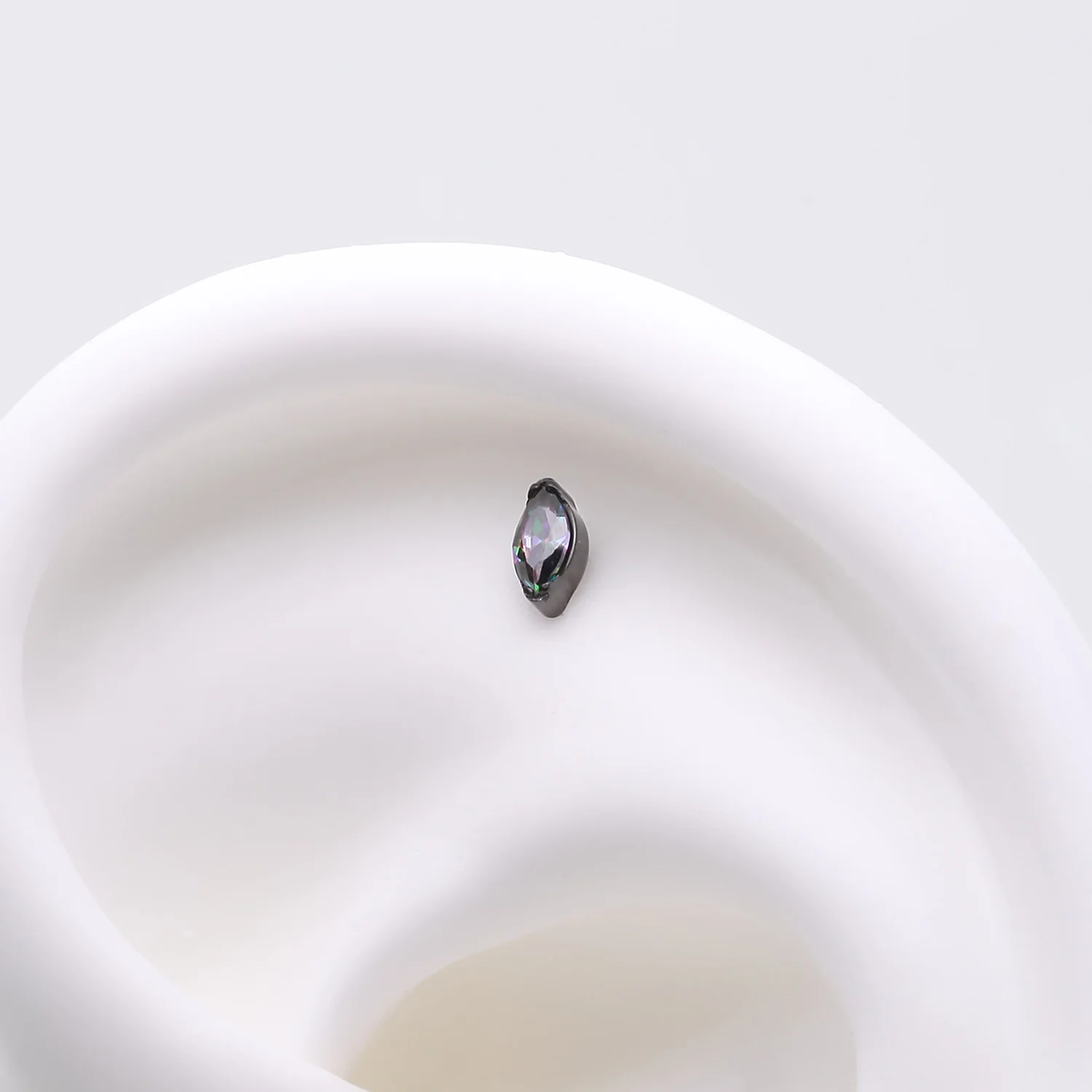 Implant Grade Titanium OneFit Threadless Blackline Elegant Marquise Sparkle Top Part - Image 2