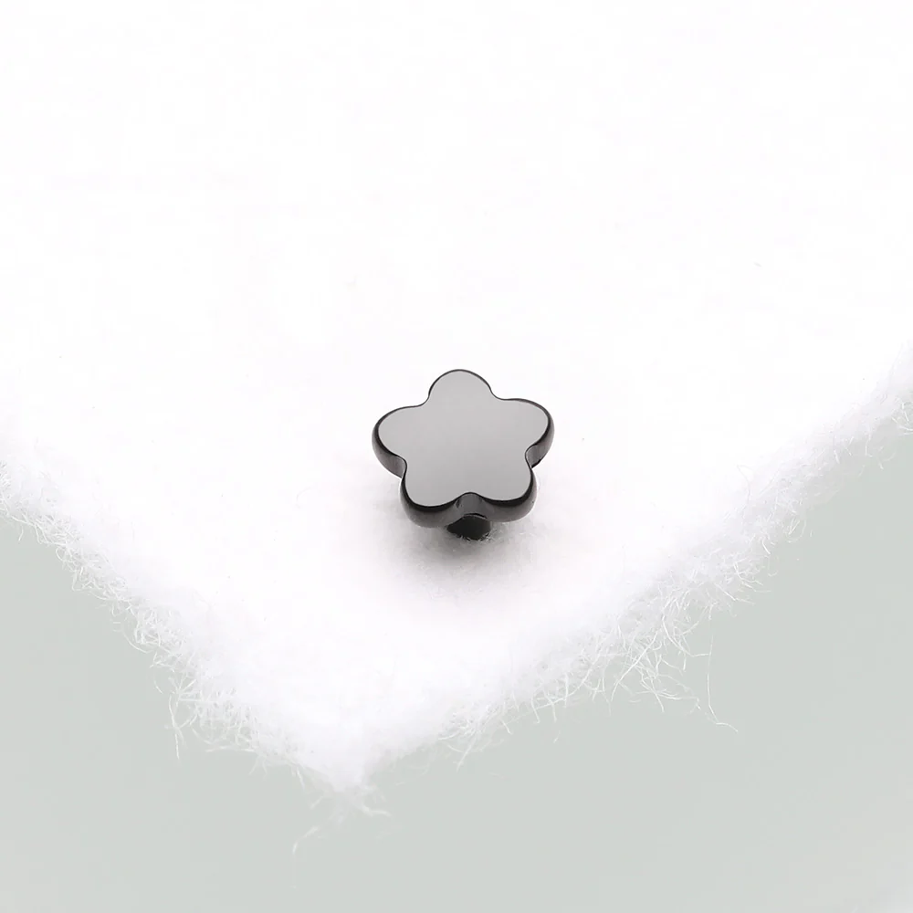 Implant Grade Titanium OneFit Threadless Blackline Flower Base Flat Back Stud Labret Bar Part - Image 3