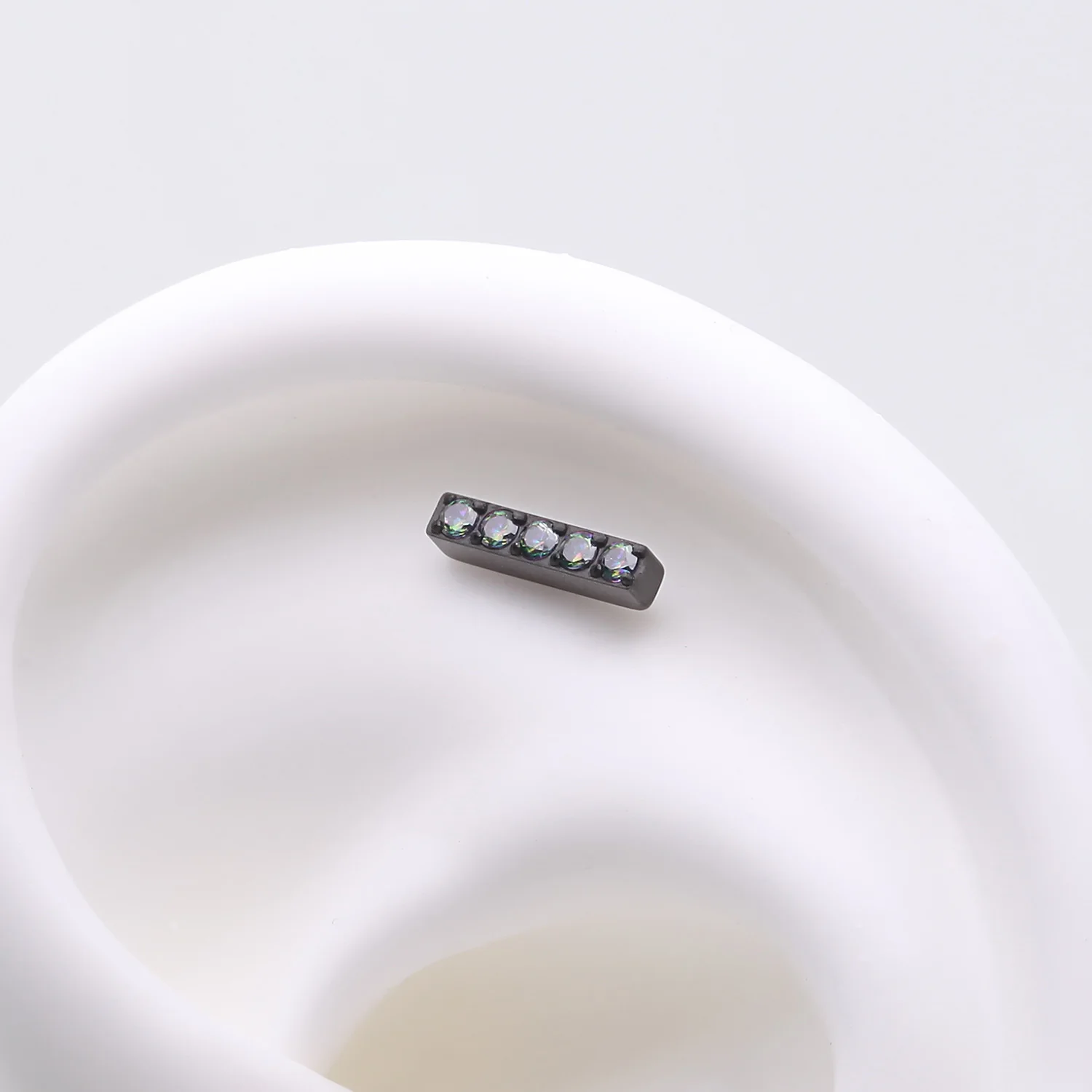 Implant Grade Titanium OneFit Threadless Blackline Sparkle Lined Rectangle Top Part - Image 2