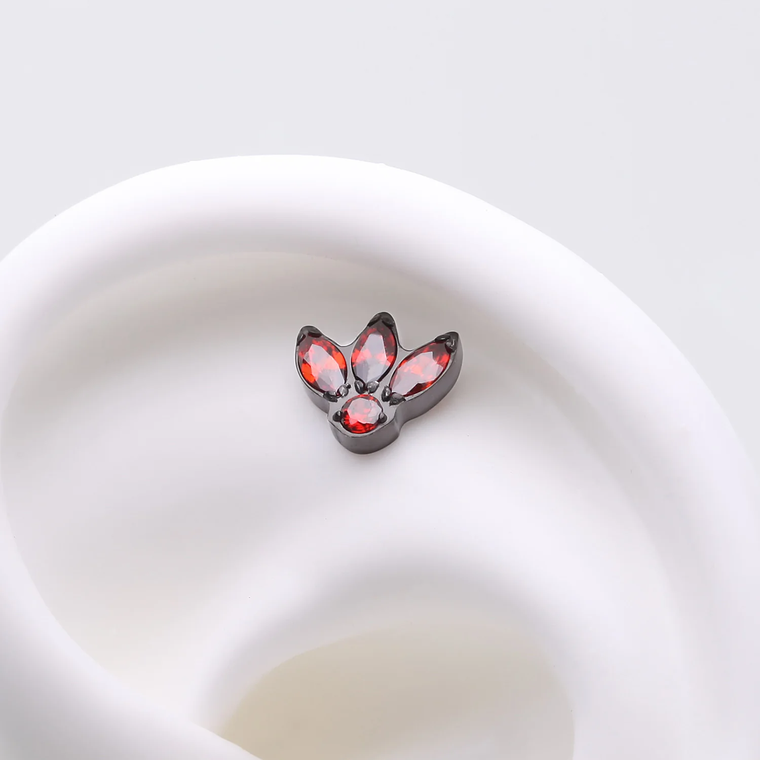 Implant Grade Titanium OneFit Threadless Blackline Triple Marquise Sparkle Flower Top Part - Image 2